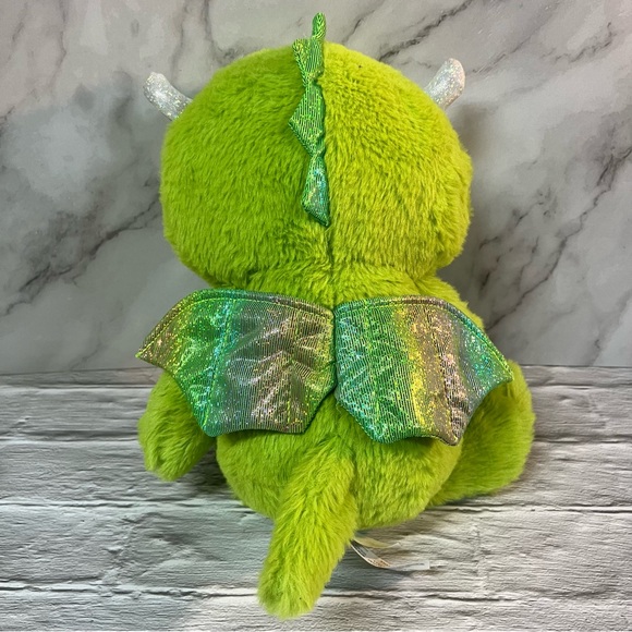 Kellytoy Green Sparkle Winged Dragon With Sparkle Horns Plush Stuffed Animal - Picture 7 of 7